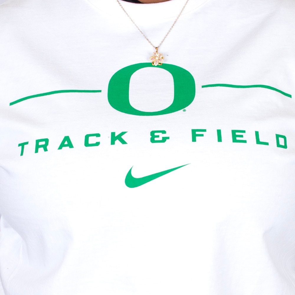 Classic Oregon O, Nike, White, Crew Neck, Cotton, Men, Track & Field, T-Shirt, 943084